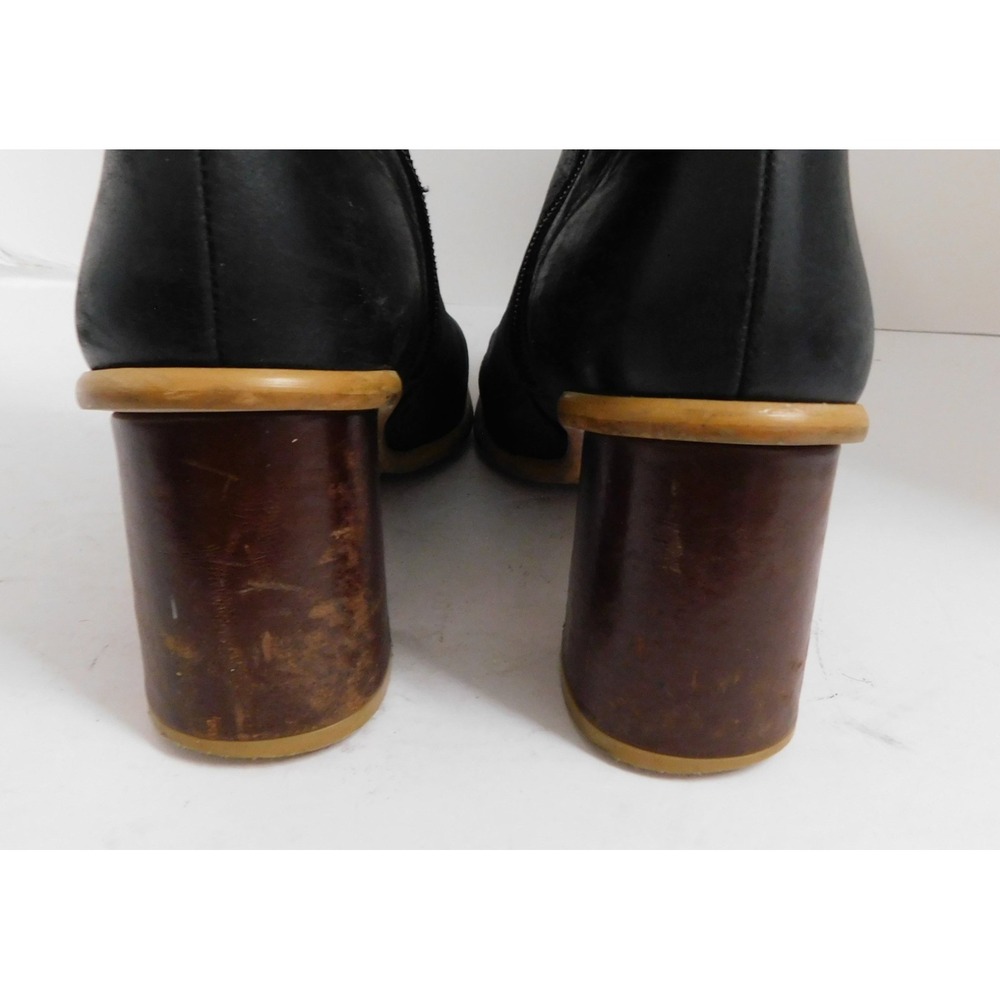 Alohas West Vintage Black Leather Square Toe Ankle Boots $345rt sz 38 - Picture 8 of 10